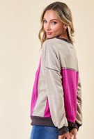 Fuchsia and Taupe Pullover