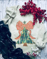 Sand Christmas Tree Bow Sweatshirt