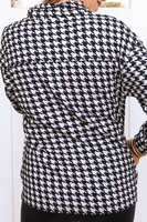 Black Houndstooth Quarter Zip Pullover