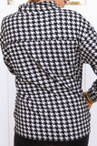 Black Houndstooth Quarter Zip Pullover