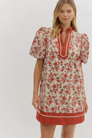 Rust Floral Dress