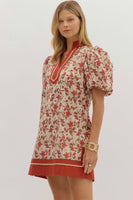Rust Floral Dress