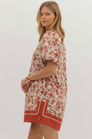 Rust Floral Dress