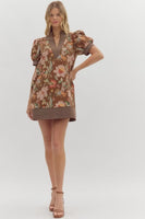 Brown Floral Dress