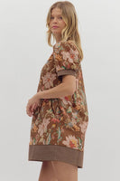Brown Floral Dress