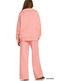Tan Rose Collar Pant Set