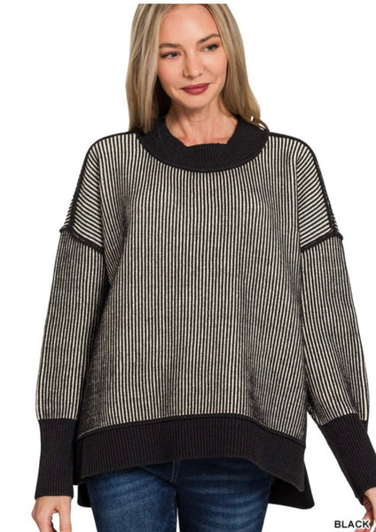 Black Two Tone Sweater
