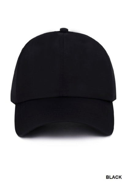 Black Criss Cross Ponytail Hat