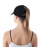Black Criss Cross Ponytail Hat