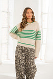 Oatmeal Green Stripe Sweater