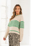 Oatmeal Green Stripe Sweater