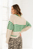 Oatmeal Green Stripe Sweater