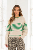 Oatmeal Green Stripe Sweater