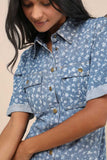 Floral Print Denim Dress