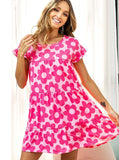 Pink Daisy Print Dress