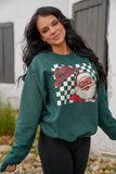 Forest Green Checker Santa Sweatshirt