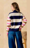 Navy and Pink Stripe Pullover
