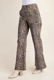 Leopard Flared Denim Jeans
