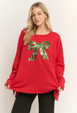 Red & Green Bow Pullover(Reg/Plus)