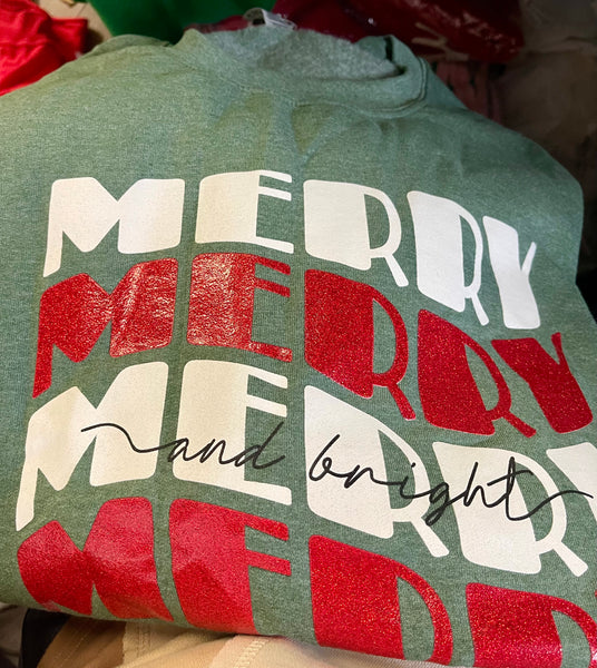 Green Merry Vibes Sweatshirt
