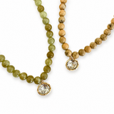 Marbled Bead Glass Crystal Pendant Necklace