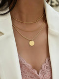 Silver or Gold Pendant Layered Necklace