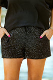 Black Sequin Shorts