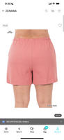 Fuchsia Cotton Drawstring Shorts with Pockets Plus