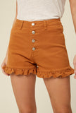 Butterscotch Ruffle Hem Denim Shorts