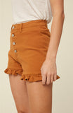 Butterscotch Ruffle Hem Denim Shorts