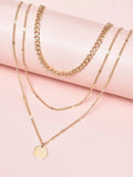 Silver or Gold Disc Layered Necklace