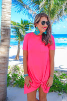 Pink Pocket T-Shirt Dress