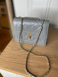 Gray Quilted Crossbody Purse