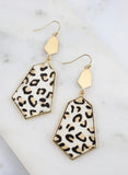 Gold Animal Print Long Necklace and Earring Set