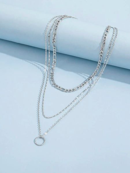Silver Circle Pendant Necklace
