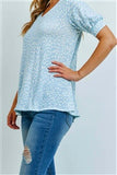 Baby Blue and White Animal Print Top