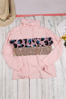 Pink Leopard Cowl Neck Sweater