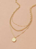 Gold Swirl Coin Pendant Necklace