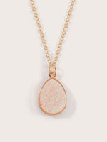 Ivory Glitter Water Drop Necklace