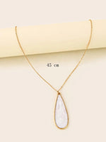 White Water Drop Pendant Necklace