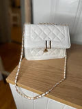 White Quilted Crossbody Purse