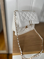 White Quilted Crossbody Purse