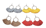 Gray/Caramel/Yellow/Red Fan Drop Earrings