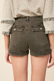 Listicle Charcoal Twill Shorts
