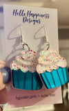 Teal Cupcake Earrings